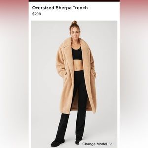 Alo Yoga Oversized Sherpa Trench Coat Camel Size XS